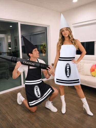 Teenyyou Crayon Costume with Apron and Cone Hat Adult