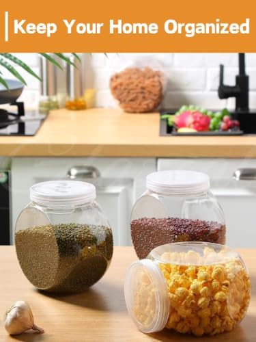 6PCS 34oz Plastics Candy Jars for Candy Buffet, 1000ml Plastic Cookie Jars with Lids Clear for Candy Bar Supplies, Coffee Holder Food Storage