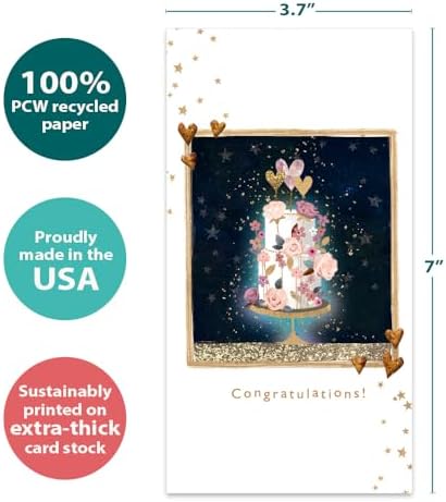 Tree-Free Greetings - Wedding Money Holder Card - Artful Designs - 1 Money Holder Greeting Card + Matching Envelope - Made in USA - 100% Recycled Paper - 3.7 x 7 - Love and Happiness (ZO70243)