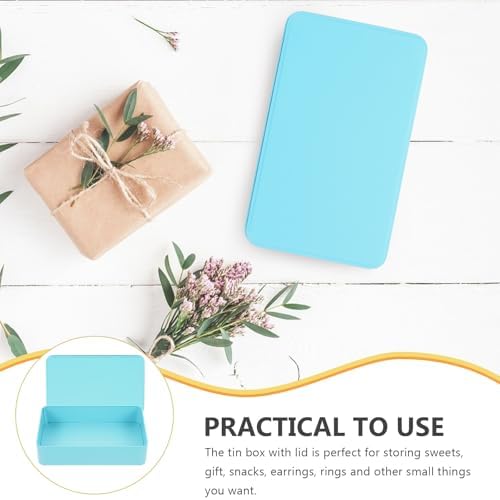 Rectangular Tinplate Storage Box Set of 3 with Lid for Gift Storage