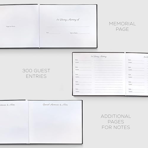 Revery Rymori Funeral Guest Book for Memorial Service, Celebration of Life | Celebration of Life Guest Book | Funeral Registry Guest Book | Funeral Sign in Book for Guests | Condolence Sympathy