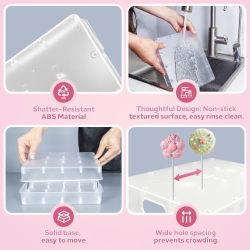 2 Pack Cake Pop Stand, 20 Holes(Clear)