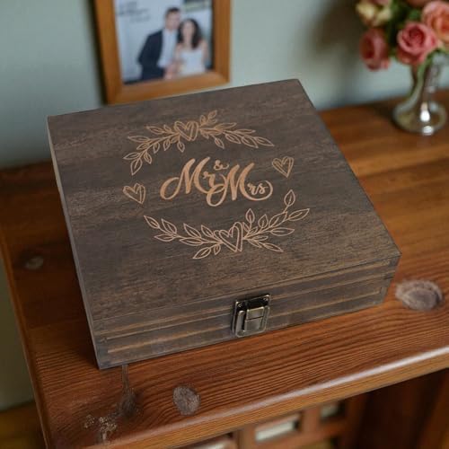 Mr & Mrs Wedding Memory Box, Engraved Gift for Couples, Small