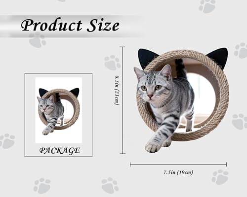 FLFK Cute Cat Wall Decor Decal - Removable Peel and Stick Cat Sticker with 3D Effect for Toilet Kitchen Offices, Tabby Walking