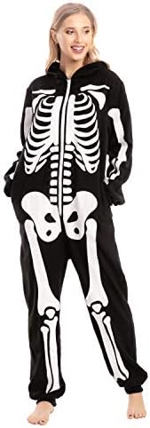Spooktacular Creations Halloween Skeleton Costume, Unisex Skeleton Costume Jumpsuit for Adult Halloween Themed Parties