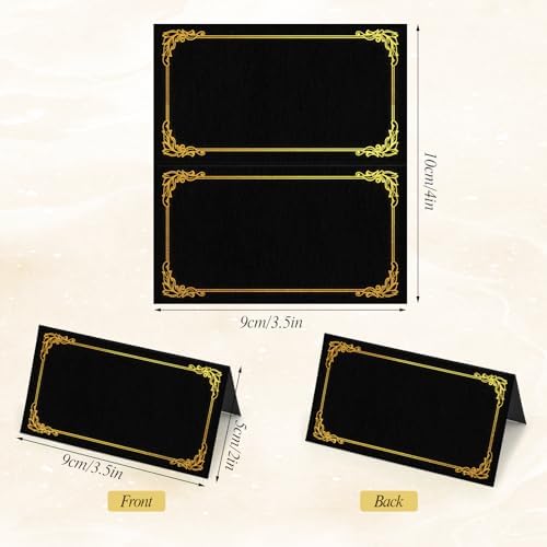 150 Pack Black Place Cards 3.5 x 2 Inch Food Labels for Party Buffet