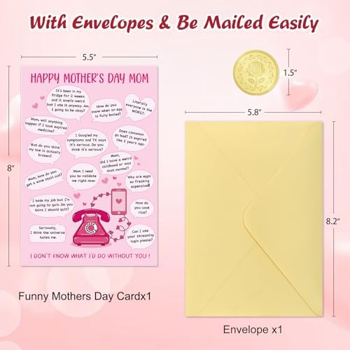 D4DREAM Funny Mothers Day Card from Daughter, 15+ Hilarious Conversations