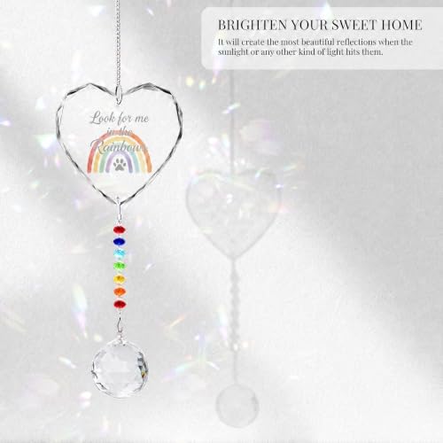 Hegelda Pet Memorial Gifts for Dogs Cats Crystal Suncatcher Ornaments