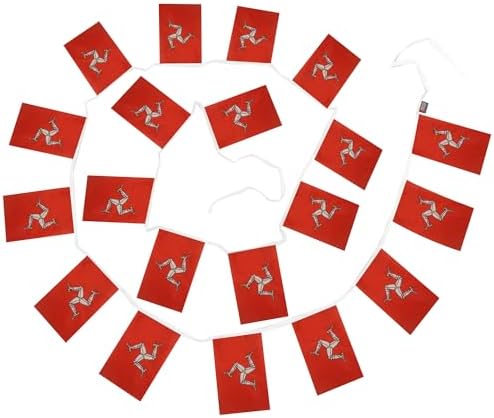 AZ FLAG Isle of Man Bunting 20 ft 20 flags Light Polyester