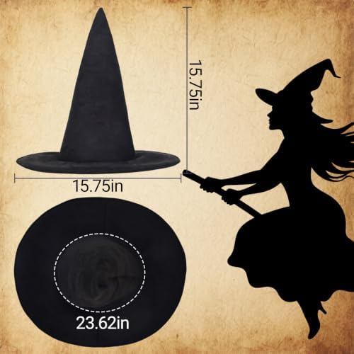 Vegove Suede Wizard Hat Witch Hats, Adult Witches Sorcerer Halloween Costume Accessories