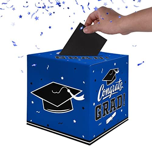 Gatherfun Graduation Decorations 2026 Graduation Box Graduation Card Box for Graduation Gift Graduation Party Favors Decor Party Supplies Blue