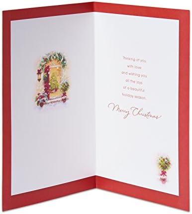 American Greetings Christmas Card for Family, Friends, or Someone Special, Shimmering Winter Cabin Scene Holiday Greeting (All the Joys)
