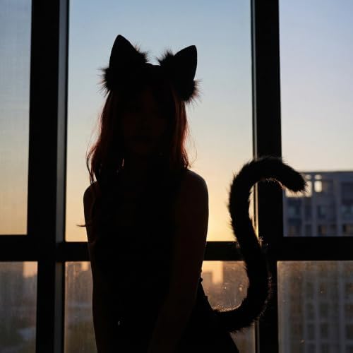 CHOICEONE Cat Fox wolf Ears and Tail Set with Paws Gloves Faux Fur Animal Cosplay Costume Accessories for Halloween Party