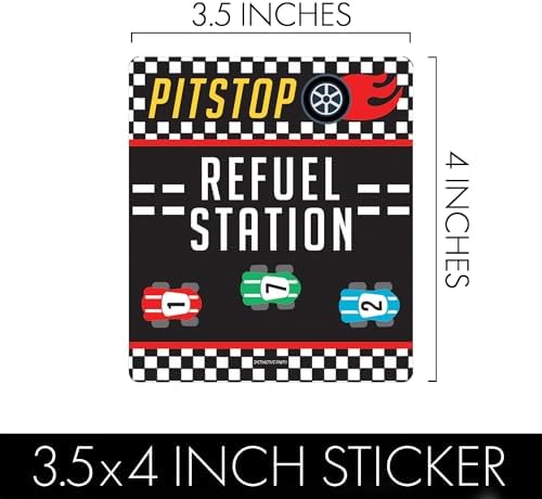 Race Car Chip Bag Stickers, 32 Count