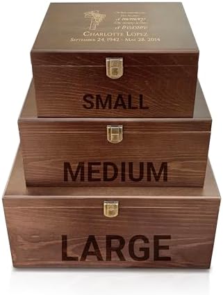Memorial Keepsake Box Personalized – Sympathy Gift for Loss of Loved One – Engraved Wooden Memory Box for Photos, Letters & Mementos – Remembrance Gift for Family, Pet Memorial Box