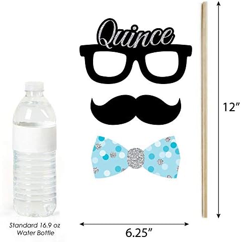 Quinceanera Teal - Sweet 15 Photo Booth Prop Kit, DIY Props - 20pc