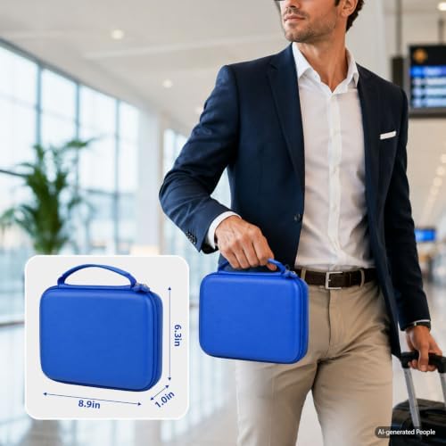 GWCASE Ring Organizer Box 42-Slot Hard Shell Case Holds 50+ Pcs, Dark Blue