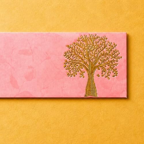 LoveNspire Money Envelopes (7.5 x 3.5 Inch) Decorative Tree of Life Pattern Shagun Lifafa for Indian Wedding, Birthday | Cash Gift Holder & Home Savings Organizer Pack of 25