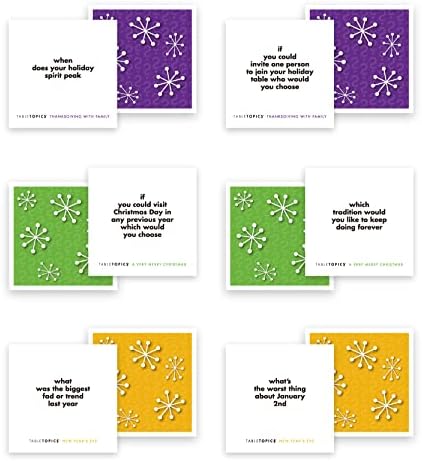 TableTopics Holiday Conversation Pack for Families, 120 Festive Conversation Cards for Thanksgiving, Christmas, & New Year's Eve, Family Bonding Game