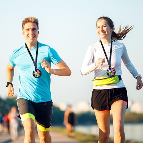 AmazingSpark 60 Pcs Fun Run Award Medals, 2 Inch Rubber Medals Bulk Winner Encourage Team Participation for Kids Adults Trophy Award Prize Gift Competitions Graduation Party