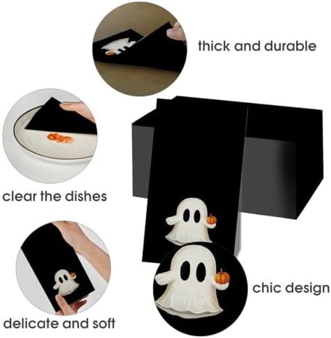 Horaldaily 50Pcs Halloween Paper Napkins, Pumpkin Ghost