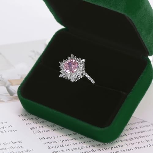 KUKUVR 2 Pieces Velvet Metal Wedding Ring Box, Elegant Jewelry Earring Studs Gift Box for Women Girl, Ring Holder Case for Engagement Proposal, Anniversary, Bridal Party Decor (Green)