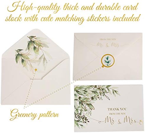 VNS Creations 100 Thick & Sturdy Blank Wedding Thank You Cards 4x6 Inches