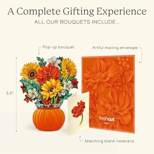 Freshcut Paper Mini Pumpkin Harvest 5.5" Pop Up Card