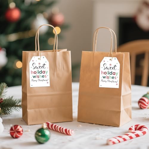 joycraft 50Pcs Christmas Gift Tags, Merry Christmas Tags with String