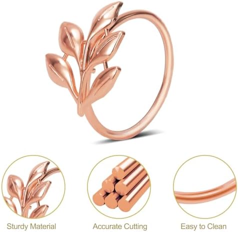 KPOSIYA Rose Gold Napkin Rings Set of 12 for Thanksgiving
