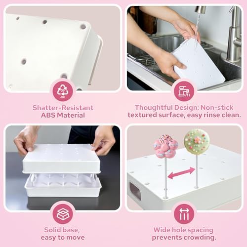 2 Pack Cake Pop Stand, 20 Holes(White)
