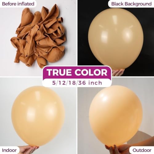 Bezente Nude Latex Round Balloons Latex Party Round Balloons 36 Inch 8 Pack