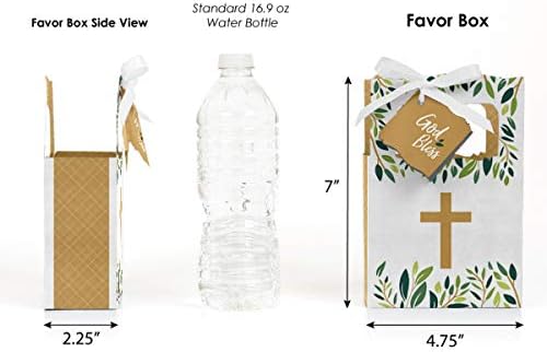Big Dot of Happiness Elegant Cross - Religious Party Favor Boxes - Set of 12
