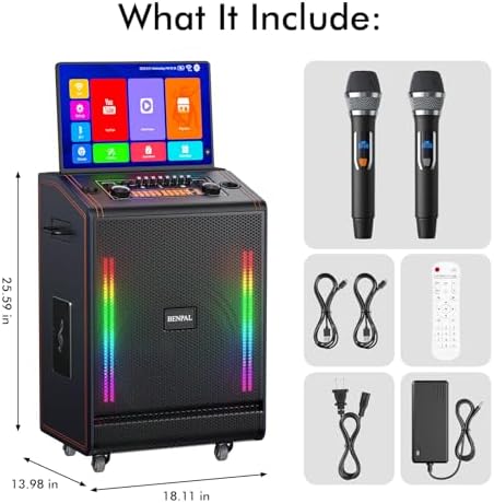 Smart Karaoke Machine with 17.3 Inch Touch Screen & Lyrics Display
