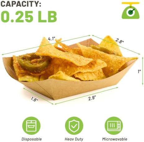 ZORRITA 200 Pack 1/4 Lb Mini Paper Food Trays