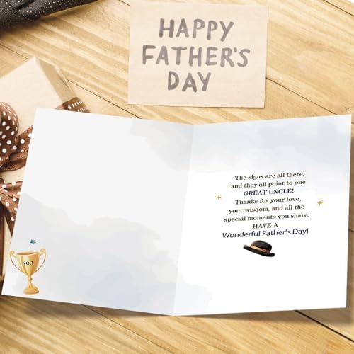 Fathers Day Card Gifts for Uncle from Nephew Niece, Meaningful Direction Sign Design with Emotional Message, Unique Cards for Father's Day Family Celebration and Love
