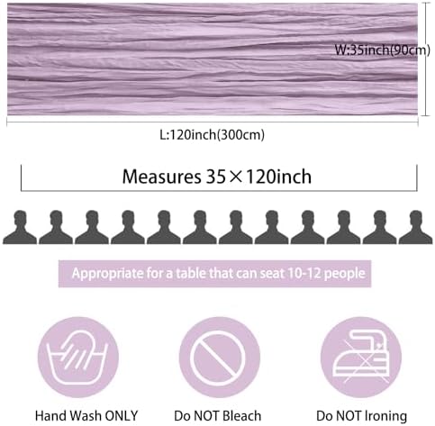 35x120 Inch Light Purple Cheesecloth Table Runner Wedding Party Decor