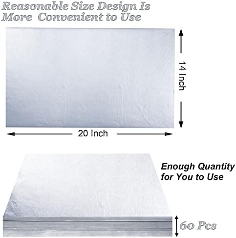 100 Sheets Silver Tissue Paper Artdly 12 x 20 Inches Silver Wrapping Paper Bulk for Weddings Birthday DIY Project Wrapping Crafts Decor