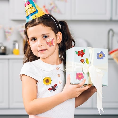 1000Pcs Spring Stickers for Kids, 2 Rolls Summer Flower Butterfly Insect Bugs Self Adhesive Label for Envelope Bottle Decor Seasonal Holiday DIY Crafts Classroom Rewards Party Favors Gifts, 16 Designs
