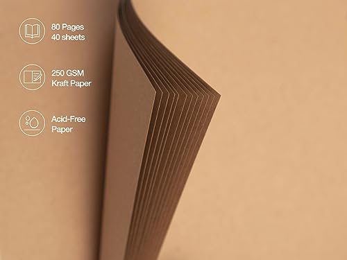potricher 12 x 12 Inch Large DIY Scrapbook Photo Album 80 Pages, Yellow
