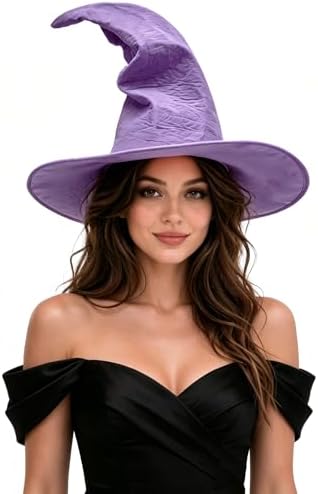 HOMELEX Adult Witch Hat, Tattered Lace Costume Hat for Halloween