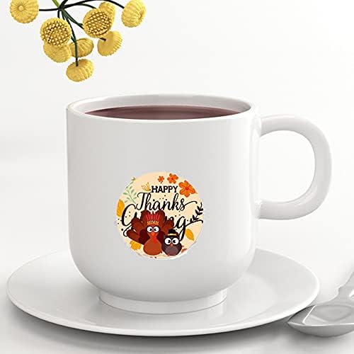 500 Pcs Thanksgiving Stickers, 1 Inch 8 Designs Happy Turkey Theme Stickers for Party Favors, Gift Decoration