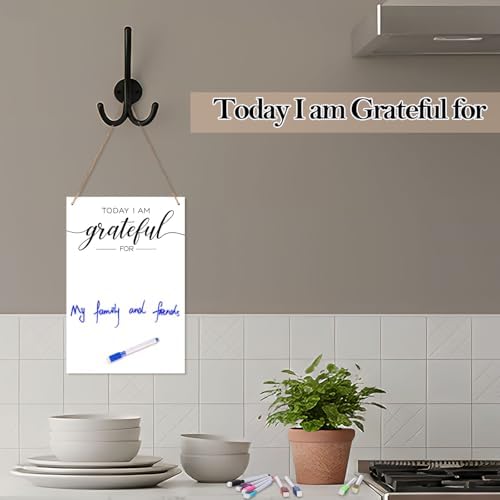 Gersoniel Thanksgiving Dry Erase Board with 8 Marker Acrylic Gratitude Board for Wall Assembled Today I Am Grateful for Dry Erase Decor, Wet Wipes Can Be Wiped
