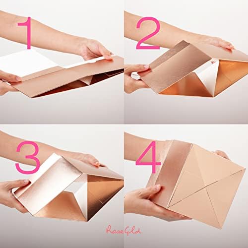 ROSEGLD 30 Gift Boxes 8x8x4 Inches, Rose Gold Gift Boxes with Lids