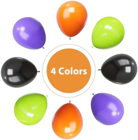 Halloween Balloons Arch Kit, 131pcs Black Purple Orange Green Balloons