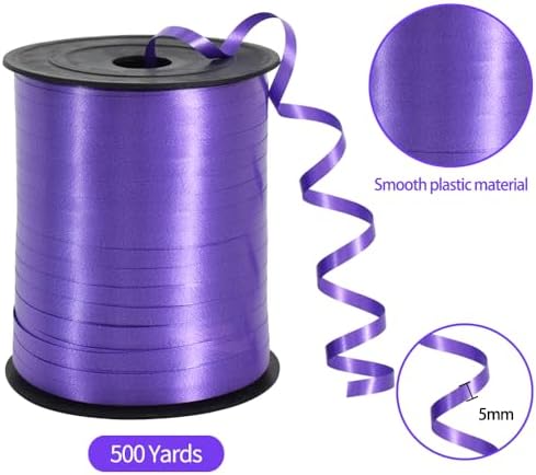 TONIFUL 500 Yards Curling Ribbon-Balloon Ribbon-Balloon String for Art&Craft Decor,Gift Wrapping,Ribbons and Bows for Christmas New Year Birthday Gifts Graduation Supplies (Deep Purple)