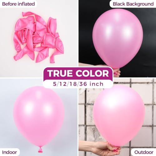 Bezente Pearl Pink Balloons Latex Party Balloons 100 Pack 12 inch
