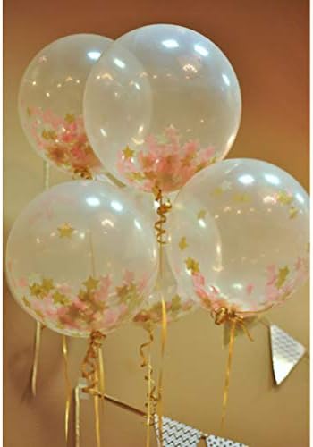 MOWO Gold, Pink and White Stars Confetti Table Decoration, 1.2'', 200pc