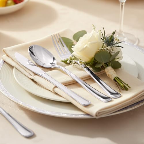 Glowserve 306 Pack Silver Disposable Plastic Silverware Set Cutlery Set
