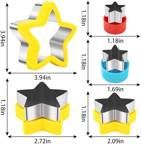 Nifogo Star Cookie Cutters 5 Pcs